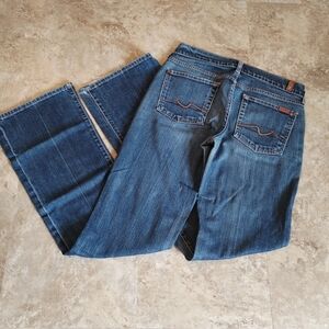 7 For All Mankind Blue Boot Cut Jeans